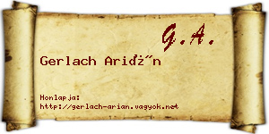 Gerlach Arián névjegykártya